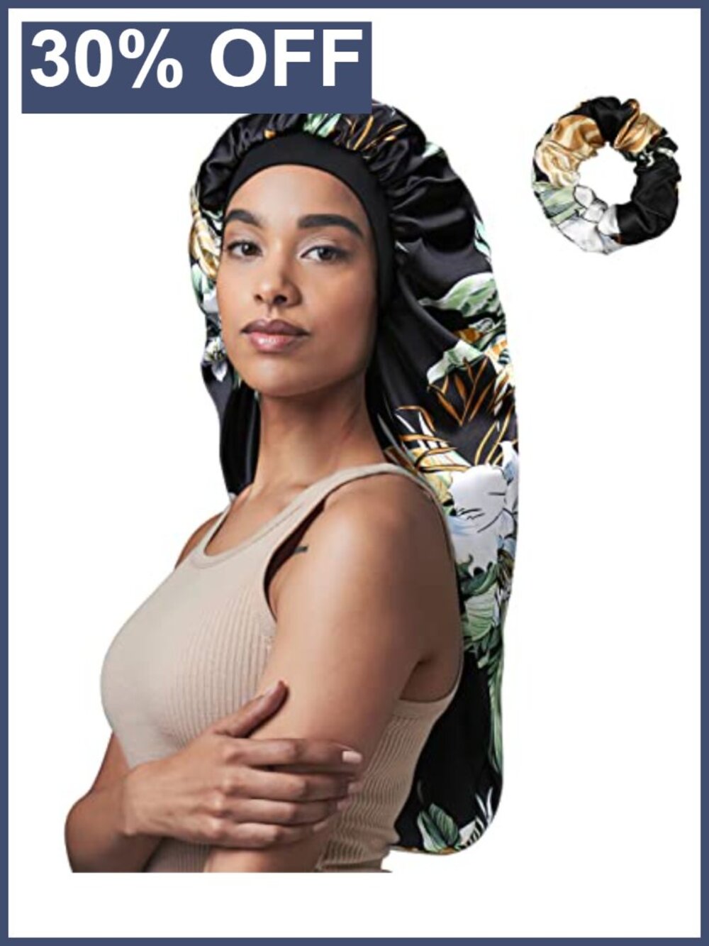 Long Satin Sleep Cap Bonnet for Braids Curly Natural Hair